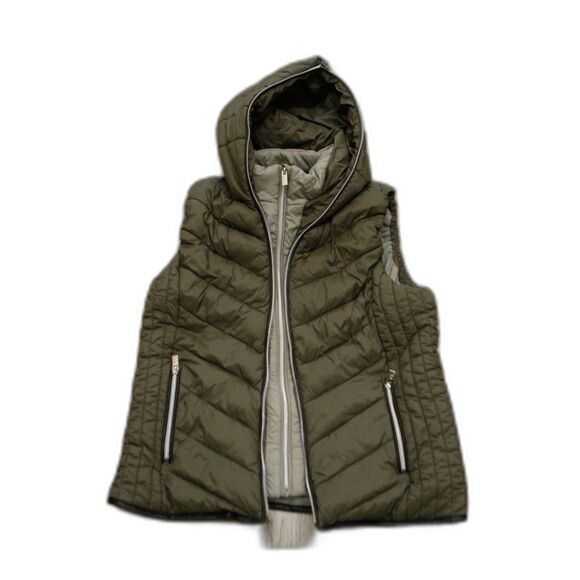 Marc New York Performance Quilted Vest L Olive Hooded Puffer (MNY) - Picture 2 of 9